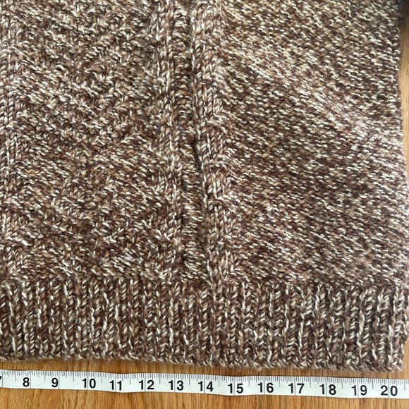Vintage Pullover Chunky Hand Knitted Women’s Sweater Cowl/Turtleneck Brown/Tan - Picture 14 of 14